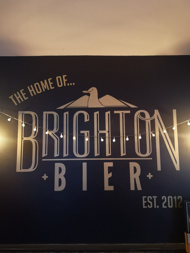 Artwork of Brighton Bier brewery inside the pub